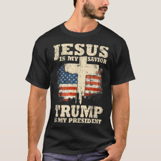 T-shirt Jésus Est Mon Sauveur Trump Est Mon Président Trum