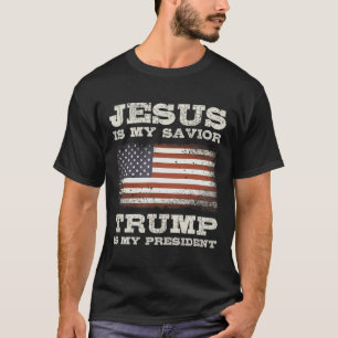 T-shirt Jésus Est Mon Sauveur Trump Mon Président Christia
