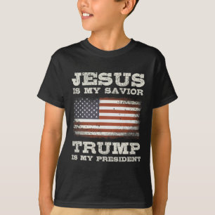 T-shirt Jésus Est Mon Sauveur Trump Mon Président Christia