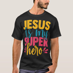 T-shirt Jésus est mon super-héros chrétien Enfants mignons