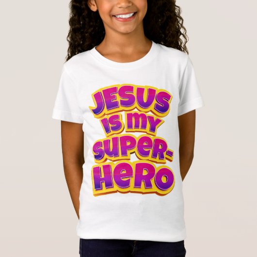 T-Shirt Jésus est mon super-héros Femmes Filles Foi chréti (Devant)