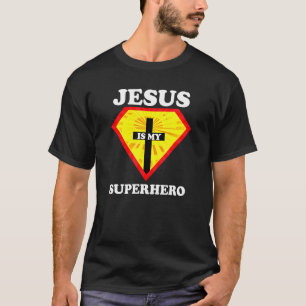 T-shirt Jésus Est Mon Superhero Mignonne Puissante Mère Ch