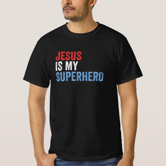 T-shirt Jésus Est Mon Superhéros (Devant)