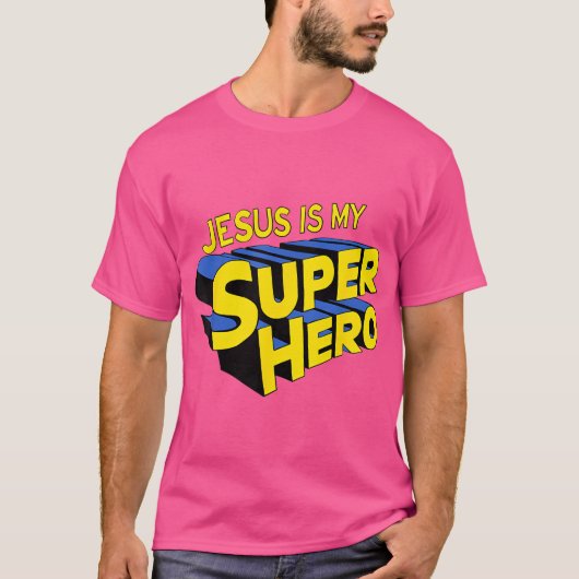 T-shirt Jésus Est Mon Superhéros (Devant)