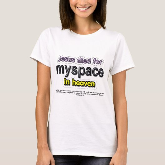T-shirt Jésus est mort pour le myspace dans le ciel (Devant)
