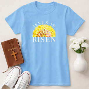 T-shirt Jésus est ressuscité Floral Christian Spring Pâque