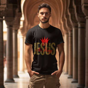 T-shirt Jésus est Roi Biblique Chrétien Spirituel Pour Hom