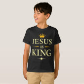 T-shirt Jésus Est Roi _ Conception De Foi Chrétienne  (Devant entier)