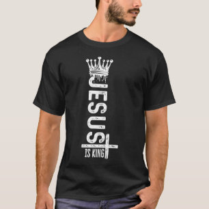 T-shirt Jésus est roi Texte chrétien Vintage blanc