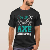 T-shirt Jésus Et Ax Jetant Christian Hatchet Thrower R (Devant)