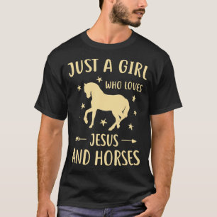 T-shirt Jésus Et Chevaux Cadeaux Cheval Pour Filles Femmes