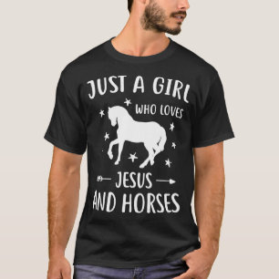 T-shirt Jésus Et Chevaux, Cadeaux Chevaux Pour Filles, Fem