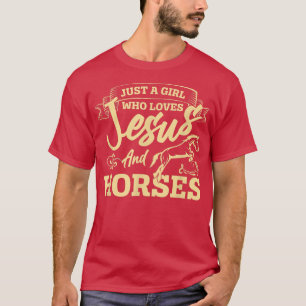 T-shirt Jésus Et Chevaux Cheval Amoureux Filles Femmes Che