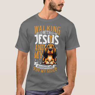 T-shirt Jésus et chien Bloodhound