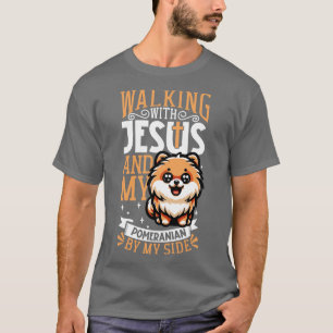 T-shirt Jésus et chien Poméranien