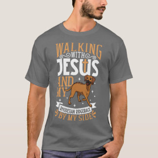 T-shirt Jésus et chien Rhodesian Ridgeback