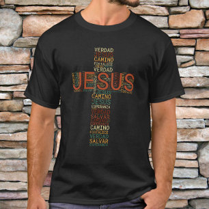 T-shirt Jésus et la foi Croix Chrétienne Espagnol Hommes