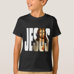 T-shirt Jésus et son image sur le noir