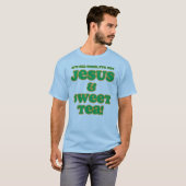 T-shirt Jésus et vert doux de chemise de thé (Devant entier)