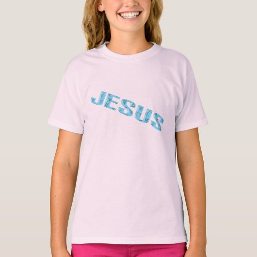 T-shirt Jésus-étoiles-bleu (Devant)
