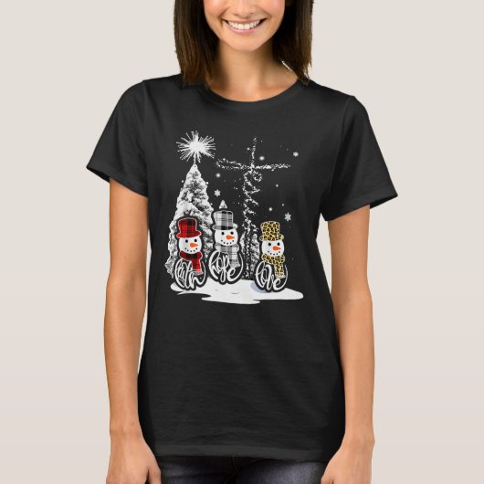 T-shirt Jesus Faith Hope Love Snowman (Devant)