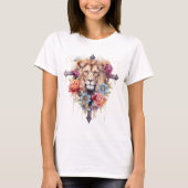 T-shirt Jésus Fleurs Sauvages Lion De Dieu Chrétien (Devant)