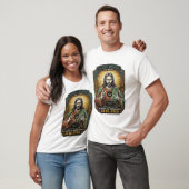 T-shirt Jésus Fond Écran Noir Couverture Webcam Virtuelle  (Unisexe)