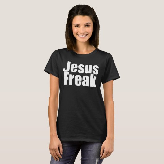 T-shirt Jesus Freak Gros Police Noir (Devant entier)