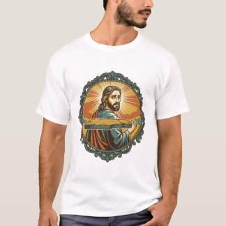 T-shirt Jésus gêné trébuchant sur une surface plane humour