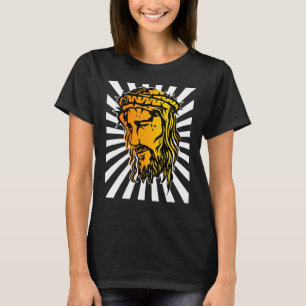 T-shirt Jésus Grand Visage Et Rayon Solaire Art 1