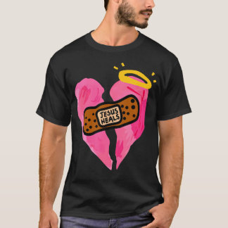 T-shirt Jésus guérit le coeur brisé Imprimer les bandages 