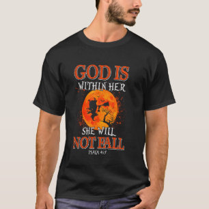T-shirt Jésus Halloween Dieu est en elle elle elle ne tomb