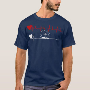 T-shirt Jesus Heartbeat EKG My Heart Beats for J
