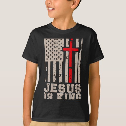 T-shirt Jesus Is King Christ Lord Patriotic Christian Amer (Devant)