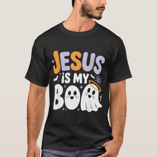 T-shirt Jesus Is My Boo Cute Christian Halloween Ghost Fun (Devant)