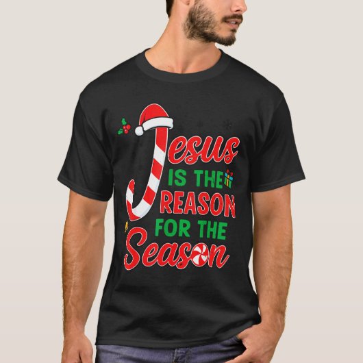 T-shirt Jesus Is Reason For Season Christian Christmas Pjs (Devant)