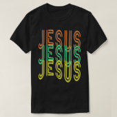 T-shirt Jésus Jésus Jésus (Police Simulée des signes néons (Design devant)