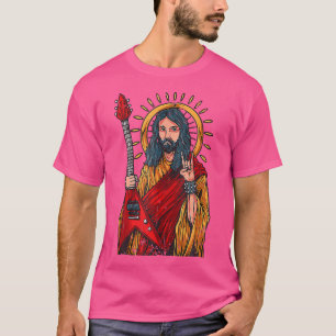 T-shirt Jésus Jouant Lourd Métal Guitare Christian Rocks