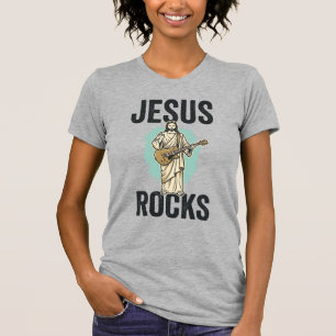 T-shirt Jésus joue de la guitare gravure chrétienne vintag