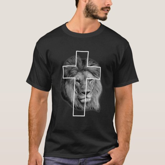 T-shirt Jésus le Lion de Juda Croix (Devant)
