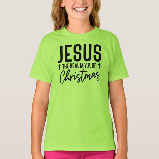 T-shirt Jésus le Véritable MVP de Noël (Devant)
