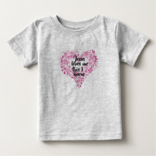 T-shirt "Jesus loves me" grijs.