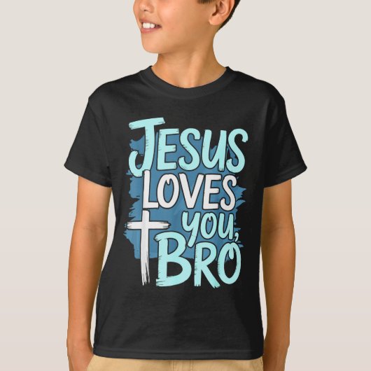 T-shirt Jesus Loves You Bro Christian Religious (Devant)