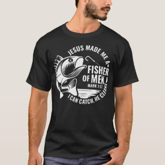 T-shirt Jésus M'a Fait Un Pêcheur Pêche Hommes Chrétien B