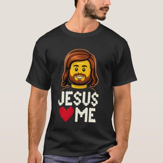 T-shirt Jésus M'aime Constructeur Briques Blocs De Constru (Devant)
