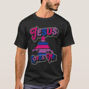 T-shirt Jésus m'aime Église chrétienne Bisexual Fierté Fla