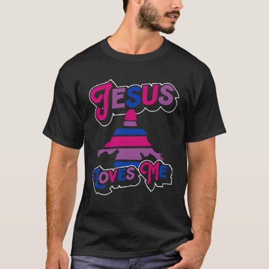 T-shirt Jésus m'aime Église chrétienne Bisexual Fierté Fla (Devant)