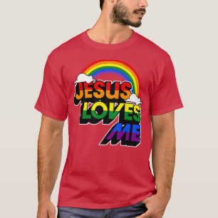 T-shirt Jésus M'Aime Gay Arc-en-ciel Funny mignon Christia