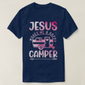 T-shirt Jesus Makes Me A Happy Camper Christian Campfire P (Design devant)