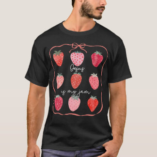 T-shirt Jésus Mignon Est Ma Passion Arc Coquette Fraise